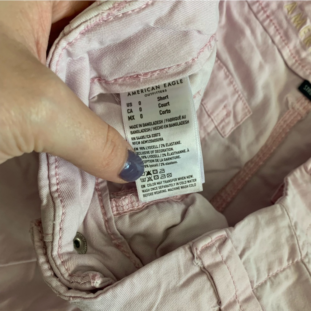 American Eagle Light Pink Cargo Pants Size 0 Short - Picture 7 of 7
